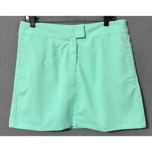 Puma Skirt Skort Women Size 10 Green Pockets Zip Stretch Golf Performance